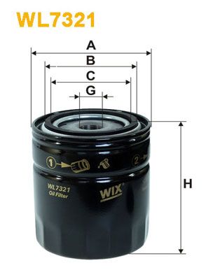 WIX FILTERS alyvos filtras WL7321
